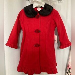 Baby Girl's STARTING OUT Dress Coat w/ Matching Hat NWT Size 24M